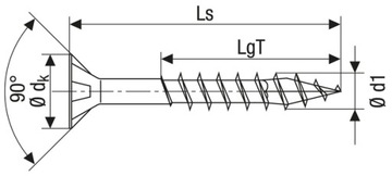 Шурупы SPAX 4x50мм Pz частично конические, оцинкованные