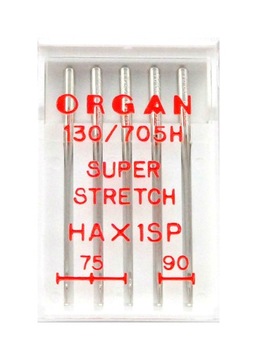 Igły Organ mix Super Stretch półpłaskie 130/705H