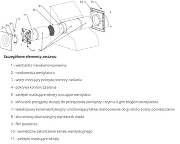 Rekuperator ścienny Awenta HRV 125P Pilot