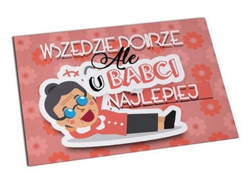 MAGNES NA LODÓWKĘ prezent dla BABCI 7X10