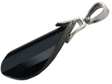 VERSIL wisior cyrkonia Swarovski czarna SREBRO 925