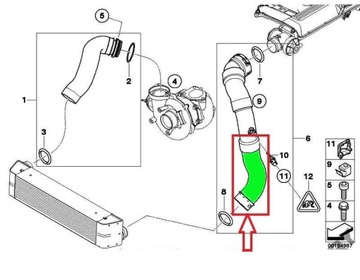 PRZEWÓD INTERCOOLERA BMW 3 E90, E91 318d 320d