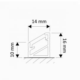 Черная накладка на профиль со светодиодной лентой TRILINE MINI