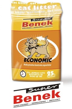 Бентонитовый наполнитель для кошачьих туалетов Super Benek Economic 25л