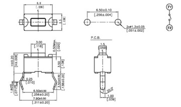 SMD микропереключатель 3,5х6мм 1мм 2pin - 20 шт.