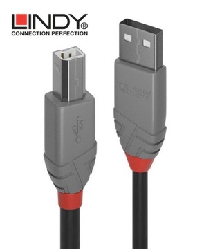 Lindy 36674 Кабель USB 2.0 A-B черный Anthra Line - 3м