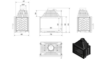 КАМИННАЯ ВСТАВКА OLIWIA 18 DECO каминная решетка