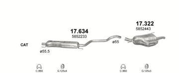 Глушитель концевой Opel Zafira A 2.0-2.2DTi 03-05