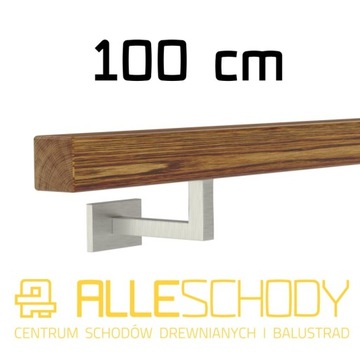 Poręcz ścienna drewniana 40x40 100cm dębowa kolor