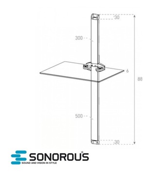 СТЕКЛЯННАЯ НАСТЕННАЯ ПОЛКА RTV SONOROUS PL 2610