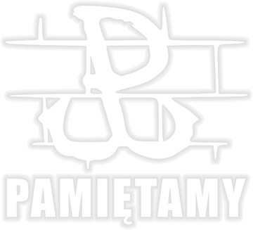 VAR PW - PAMIĘTAMY naklejka 15x13,6 BIAŁA