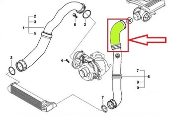 ШЛАНГ ТУРБОИНТЕРКУЛЕРА BMW E46 320 D НОВЫЙ