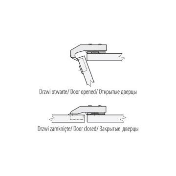 МЕБЕЛЬНАЯ ПЕТЛЯ ПАРАЛЛЕЛЬНАЯ 90 ГРАДУСОВ GTV PRESTIGE БЕСШУМНОЕ ЗАКРЫВАНИЕ САМОЗАКРЫВАЮЩАЯСЯ