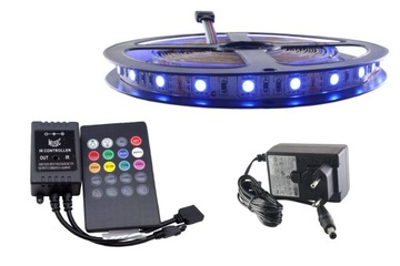 ZESTAW taśma LED 300SMD RGB 5050 MUZYCZNY DISCO 2m