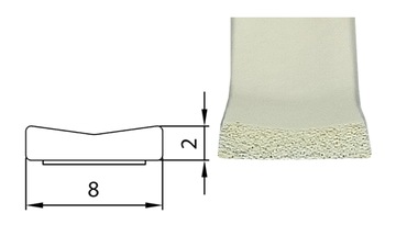 Уплотнитель оконный Белый СД-31 8х2 мм