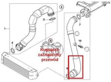 BMW X5 E53 3,0D PŘÍVOD TRUBKA WAZ TURBO INTERCOOLER 7790094