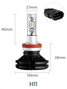 Двигатель QUAD LED H8 12000lm X3 ZES 50W 12V 24V CANBUS RADIATOR 1шт