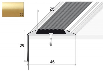 Listwa schodowa A38 antypoślizgowa 120cm ZŁOTO