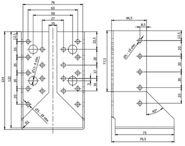 ПОДВЕСКА ДЛЯ БАЛКИ WBZ23, ИЗОГНУТЫЙ СОЕДИНИТЕЛЬ 76x122 СЕРТИФИКАТ