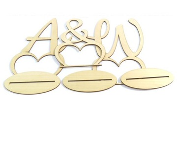 LITERY INICJAŁY PARY MŁODEJ NA STÓŁ SKLEJKA KD66