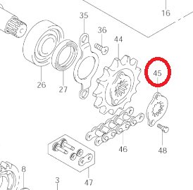 ZABEZPIECZENIE ZĘBATKI ZDAWCZEJ SUZUKI LTZ 400 03-