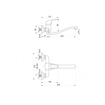 фото ориг. №6, Washbasin faucet wall-mounted hydroland atut chrome
