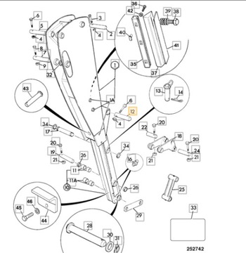 Палец цилиндра ковша JCB 3CX 4CX 811/50367