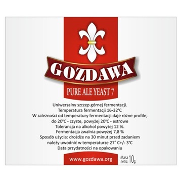 Drożdże PAY7 górna fermentacja Gozdawa Piwo Domowe