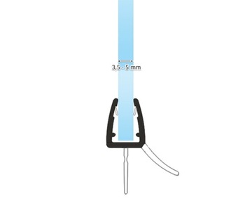 USZCZELKA Kabiny Prysznicowej 3,5-5mm OKAPNIK 1,9m