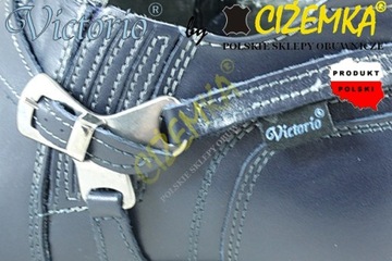 Ковбойские сапоги VICTORIO Броги КОЖАНЫЕ PL 1026 ТЕМНО-СИНИЙ 40