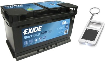 EXIDE START-STOP AGM АККУМУЛЯТОР 80AH 800A EK800 ПОСЛЕДНЯЯ МОДЕЛЬ ПОМОЩИ