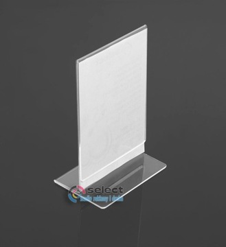 STOJAK NA MENU ULOTKI INFORMACYJNY - DWUSTRONNY PLEXI (pleksi) A7 PIONOWY
