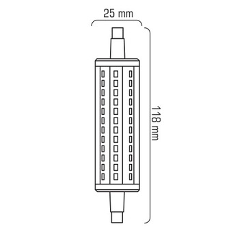 R7s 7 Вт = 60 Вт Светодиодная нить SMD 860 лм 118 мм Холодная ПЗС-матрица