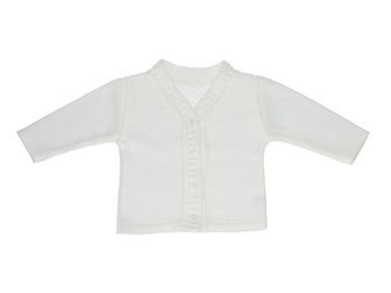 BIAŁY SWETER SWETEREK DZIEWCZĘCY CHRZEST 74cm