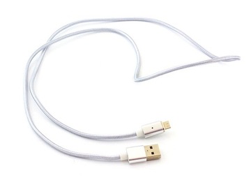 Магнитный плетеный кабель Micro USB — USB, яркий