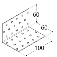 УГОЛ МОНТАЖНЫЙ 60X60X100X2,0MM OC 20шт.