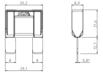 MAXI MAXIVAL MTA 20A ПЛАСТИНОЧНЫЙ ПРЕДОХРАНИТЕЛЬ