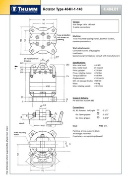 Ротатор Thumm 404H-1-140, 4Tony-HDS-Экскаватор-Крюк