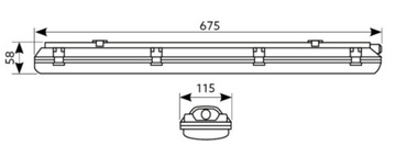 Lampa oprawa hermetyczna do LED IP65 60cm SLIM