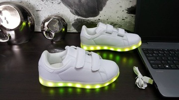 BUTY LED ŚWIECĄCE PODSWIETLANE NA RZEP ROZ.21