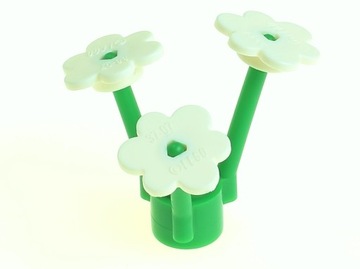 LEGO Kwiatek z łodygą roślina 3742 biały
