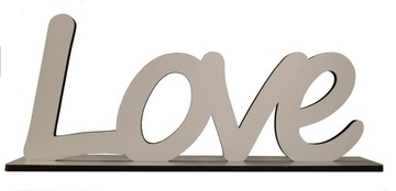 NAPIS LOVE 6 STOJĄCY 38CM DREWNO 3D DEKORACJE ŚLUB