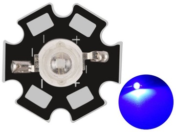 Dioda POWER LED 3W EPISTAR ROYAL BLUE, 450nm, 45mil, PCB