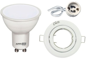 Zestaw oprawa halogenowa RUCHOMA okr + LED GU10 6W