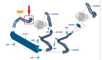 ШЛАНГ ТУРБОИНТЕРКУЛЕРА FORD KUGA 2.0 TDCI