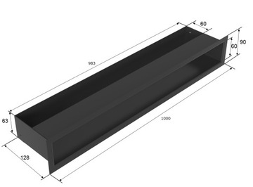 Каминная решетка Luft 9x100 Черный, комплект из 3 шт.