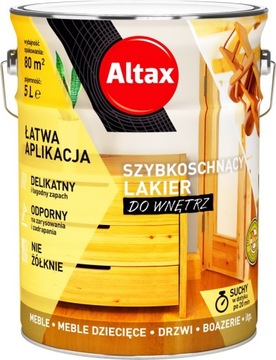 ALTAX SZYBKOSCHNĄCY LAKIER DO WNĘTRZ 5L - POŁYSK !