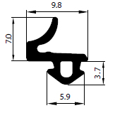 Уплотнитель двери ПВХ, профиль VEKA S-835 STOMIL, устойчивый EPDM