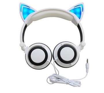 СКЛАДНЫЕ НАУШНИКИ CAT EAR, СВЕТОДИОДНАЯ ПОДСВЕТКА