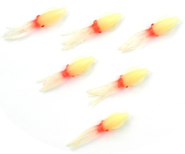 6 x OCTOPUS FLUORESCENT 6,5 cm FLUO RED
